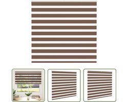 vidaXL Zebra rolgordijn 155x100 cm bruin polyester Zebra Gordijn - Rolgordijn - Kamer Decoratie - Raamdecoratie - Privacy Gordijn