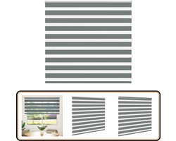 vidaXL Zebra Rolgordijn - 165x100 cm - Donkergrijs Zebra Rolgordijnen - Donkere Gordijnen - Rolluiken - Raamdecoratie - Privacy Gordijnen