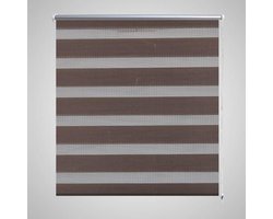 vidaXL - Zebra - rolgordijn - 40,9x100 - cm - stofbreedte - 36,7 - cm - koffiebruin