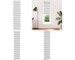 vidaXL Zebra rolgordijn 55x200 cm stofbreedte 50,9 cm lichtgrijs - Zebra Jaloezie - Zebra Jaloezieën - Zebra Rolgordijn - Dubbel Rolgordijn