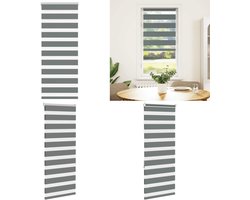 vidaXL Zebra rolgordijn 65x150 cm stofbreedte 60,9 cm donkergrijs - Zebra Jaloezie - Zebra Jaloezieën - Zebra Rolgordijn - Dubbel Rolgordijn