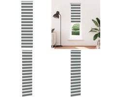 vidaXL Zebra rolgordijn 65x200 cm stofbreedte 60,9 cm donkergrijs - Zebra Jaloezie - Zebra Jaloezieën - Zebra Rolgordijn - Dubbel Rolgordijn