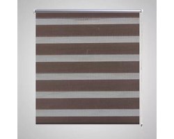 vidaXL - Zebra - rolgordijn - 70,9 - x - 120 - cm - stofbreedte - 66,7 - cm - koffiebruin