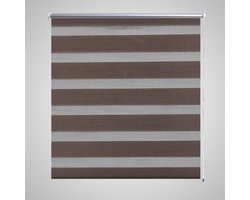 vidaXL - Zebra - rolgordijn - 80,9 - x - 150 - cm - stofbreedte - 76,7 - cm - koffiebruin