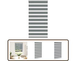 vidaXL Zebra rolgordijn - 90x150 cm - Donkergrijs Zebra Gordijn - Rolgordijn - Donkere Gordijnen - Kamer Decoratie - Privacy Gordijn