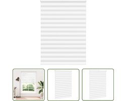 vidaXL Zebra Rolgordijn Wit 160x200 cm Polyester Zebra Gordijnen - Rol Gordijnen - Licht Regulerende Gordijnen - Privacy Gordijnen - Witte Gordijnen