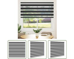 vidaXL Zebra rolgordijn - Zwart - 155x100 cm Zebra Gordijnen - Rolgordijn - Blackout Gordijnen - Kamer Decoratie - Woning Styling