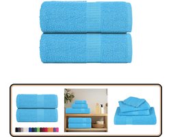vidaXL Zeepdoekjes - 2 stuks - 30x30 cm - Turquoise Zeepdoekjes - Handdoekjes - Turqoise Handdoek - Katoenen Handdoek - Badkamer Accessoires