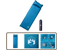 vidaXL Zelfopblazend Kampeermatras 1-Persoons Kampeermatras - Slaapmat - Campingmatras - Zelfopblazend Matras - Turqoise Matras