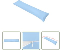 vidaXL Zijslaapkussen - Zijde Slaaphouding - Zijslaapkussen 40x145 cm blauw - Microfiber Kussen - Katoenkussen - Blauwe Kussen
