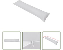 vidaXL Zijslaper Kussen - Zijde Slaapkussen - Zijslaapkussen 40x145 cm grijs - Kussen Voor Zijslapers - Ergonomisch Kussen - Microvezel Kussen