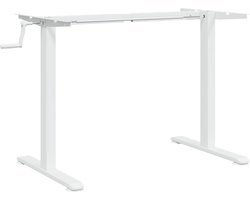 vidaXL - Zit-sta - bureauframe - (94-135)x60x(70-114) - cm - staal - wit