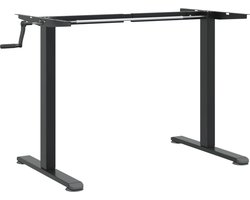 vidaXL - Zit-sta - bureauframe - (94-135)x60x(70-114) - cm - staal - zwart