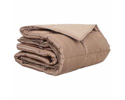 vidaXL - Zomer - Deken - Goud - 220 - x - 240 - cm - Satijn - en - Microfiber