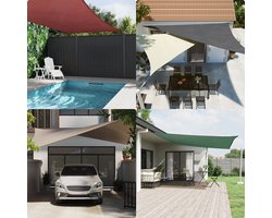 vidaXL Zonnescherm Driehoekig - 4x4x4 m - Beige Zonnescherm - Zonscherming - Oxford Stof - Waterdicht - Uv Bestendig