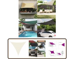 vidaXL Zonnescherm Driehoekig - 5x5x5 m - Crèmekleurig Zonnescherm - Parasols - Schaduwdoek - Oxford Stof - Waterbestendig