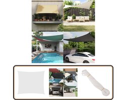 vidaXL Zonnescherm Rechthoekig - 2,5x3m - Wit Zonnescherm - Oxford Stof - Waterdicht - Regenproof - Zonwering