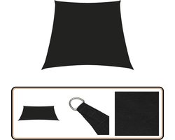 vidaXL Zonnescherm trapezium - 3/4x3 m - Oxford stof zwart Zonnescherm - Oxford Stof - Waterdicht - Zwarte Zonwering - Trapezium Vorm
