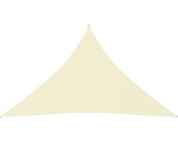 vidaXL Zonnescherm - Zonnezeil - Zonnescherm driehoekig 3,5x3,5x4,9 m oxford stof crèmekleurig - Buitendecoratie - Tuinaccessoires - Terrasdecoratie