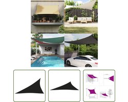vidaXL Zonnescherm - Zonnezeil - Zonnescherm driehoekig 4x5x6,4 m oxford stof zwart - Outdoor Decoratie - Tuindecoratie - Patio Dekking