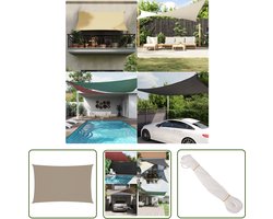 vidaXL Zonnescherm - Zonnezeil - Zonnescherm rechthoekig 2x4,5 m oxford stof taupe - Outdoor Decor - Tuindecor - Patio Cover
