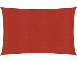 vidaXL Zonnezeil 160 g/m² 2,5x4,5 m HDPE rood - Zonnezeil - Parasol - Buitenschutting - Tuinaccessoires - Terrasdecoratie