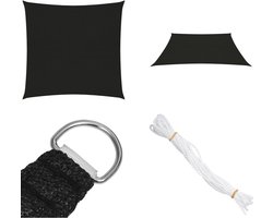 vidaXL Zonnezeil 160 g/m² 3x3 m HDPE zwart - Zonnezeil - Zonnezeilen - Zonnedoek - Zonnedoeken