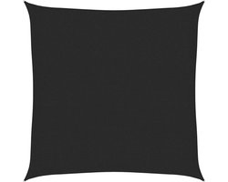 vidaXL Zonnezeil 2,5x2,5 m HDPE Zwart UV-bestendig Zonnezeil - Parasollen - Schaduwdoek - Buitendecoratie - Tuindecoratie