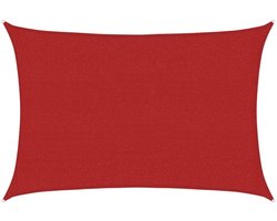 vidaXL Zonnezeil - 2,5x3,5 m - HDPE - Rood Zonnezeil - Schaduwdoek - Parasiet - Buitenleven - Tuinaccessoires