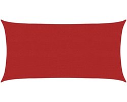 vidaXL Zonnezeil 2x4 m HDPE Rood UV-bescherming Zonnezeil - Schaduwdoek - Tuinaccessoires - Buitendecoratie - Terrasdecoratie