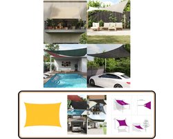 vidaXL Zonnezeil 4x5 m HDPE Geel Zonnescherm - Schaduwdoek - Zonscreen - Buitenleven - Tuinverzorging