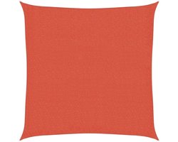 vidaXL Zonnezeil HDPE - Vierkant 2,5x2,5 m - Terracotta Zonnescherm - Schaduwdoek - Terracotta - Zomer - Buitenleven