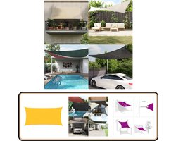 vidaXL Zonnezeil - Rechthoekig 4x7 m - HDPE Geel Zonnescherm - Tuinzonescherm - Buitenschilderij - Veranda Scherm - Overkapping