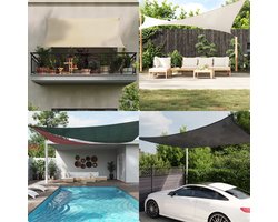 vidaXL Zonnezeil - Vierkant - 3x3 m - Taupe - HDPE Zonnezeil - Schaduwdoek - Uv-bescherming - Tuinaccessoires - Buitenleven