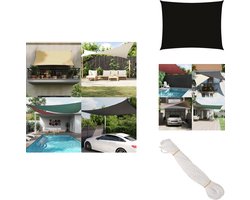 vidaXL Zonnezeil - Zonnezeilen - Zonnedoek - Zonnedoeken - Zonnescherm rechthoekig 2,5x3,5 m oxford stof zwart