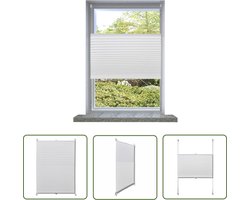 vidaXL Zonwering - Plisseejaloezie - Plisséjaloezie 110x100 cm wit - Raamdecoratie - Kreppestof - Aluminium