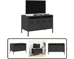 vidaXL Zwart Stalen Tv-meubel 68x39x43,5 cm Tv-meubel - Salontafel - Metalen Tv-standaard - Zwart Tv-meubel - Compact Tv-meubel