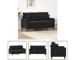 vidaXL Zwarte Bank - Tweezitsbank - Tweezitsbank 120 cm fluweel zwart - Fluweelb Bank - Salontafel - Bankstellen