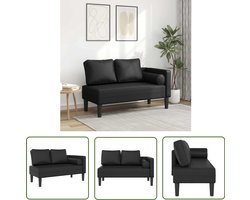 vidaXL Zwarte Chaise Lounge - Chaise Lounge - Chaise longue met kussens kunstleer zwart - Loungestoel - Kunstleder Stoel - Comfortabele Fauteuil