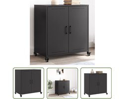 vidaXL Zwarte Dressoir - Dressoir - Dressoir 68x39x72 cm staal zwart - Metalen Dressoir - Design Dressoir - Salontafel