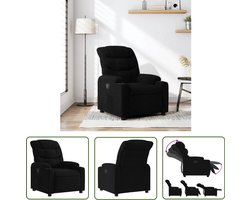 vidaXL Zwarte Fauteuil - Verstelbare Fauteuil - Fauteuil verstelbaar stof zwart - Fauteuilsstof - Lounge Stoel - Relaxfauteuil