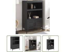vidaXL Zwarte Kast - Hoge Kast - Hoge kast 68x39x113 cm staal zwart - Industrieel Design - Staalkast - Opbergkast