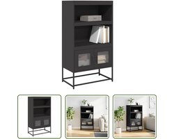 vidaXL Zwarte Kast - Hoge Kast - Hoge kast 68x39x123 cm staal zwart - Opslagkast - Metalen Kast - Koudgewalst Staal