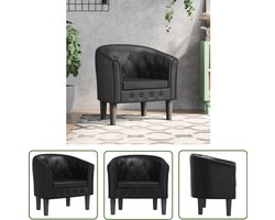 vidaXL Zwarte Kuipstoel - Kuipstoel - Kuipstoel kunstleer zwart - Leren Kuipstoel - Kunstlederen Stoel - Lounge Stoel