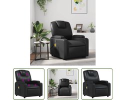 vidaXL Zwarte Massagestoel - Massagestoel - Massagestoel verstelbaar kunstleer zwart - Ergonomische Stoel - Relaxstoel - Lounge Stoel