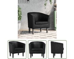 vidaXL Zwarte Stoel - Kuipstoel - Kuipstoel kunstleer zwart - Designstoelen - Lounge Stoel - Eetkamerstoel