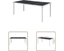 vidaXL Zwarte Tafel - Tuin Tafel - Tuintafel 190x90x74 cm staal zwart - Glas Tafellamp - Buitentafel - Eetkamertafel