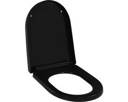 vidaXL Zwarte Toiletbril - Toiletbril - Toiletbril soft-close met quick-release ontwerp zwart - Toiletzitting - Sanitair - Badkameraccessoires