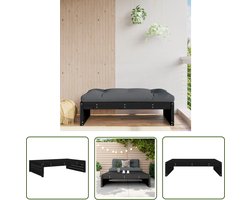vidaXL Zwarte Tuinbank - Tuin Bank - Tuinvoetenbank 120x80 cm massief grenenhout zwart - Grenenhouten Bank - Lounge Bank - Outdoor Bank