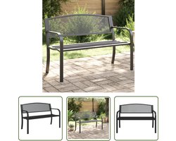 vidaXL Zwarte Tuinbank - Tuinbank - Tuinbankje 119 cm staal zwart - Staal Tuinbank - Buitendrank - Balkon Meubel